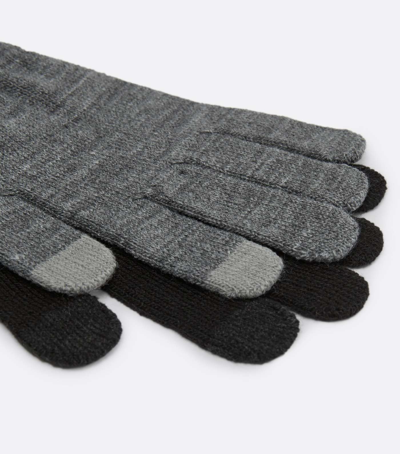 Girls 2 Pack Black and Grey Magic Gloves  Image 2