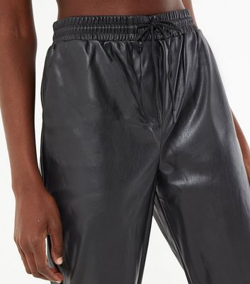 New look best sale faux leather joggers