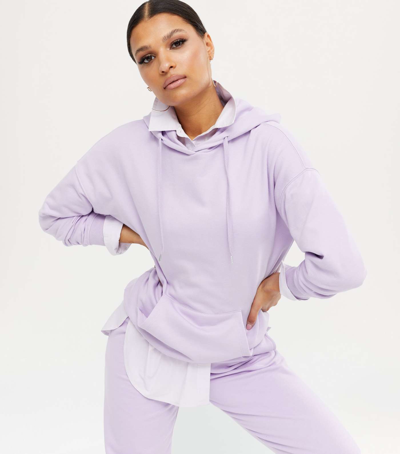 Lilac Pocket Front Hoodie 