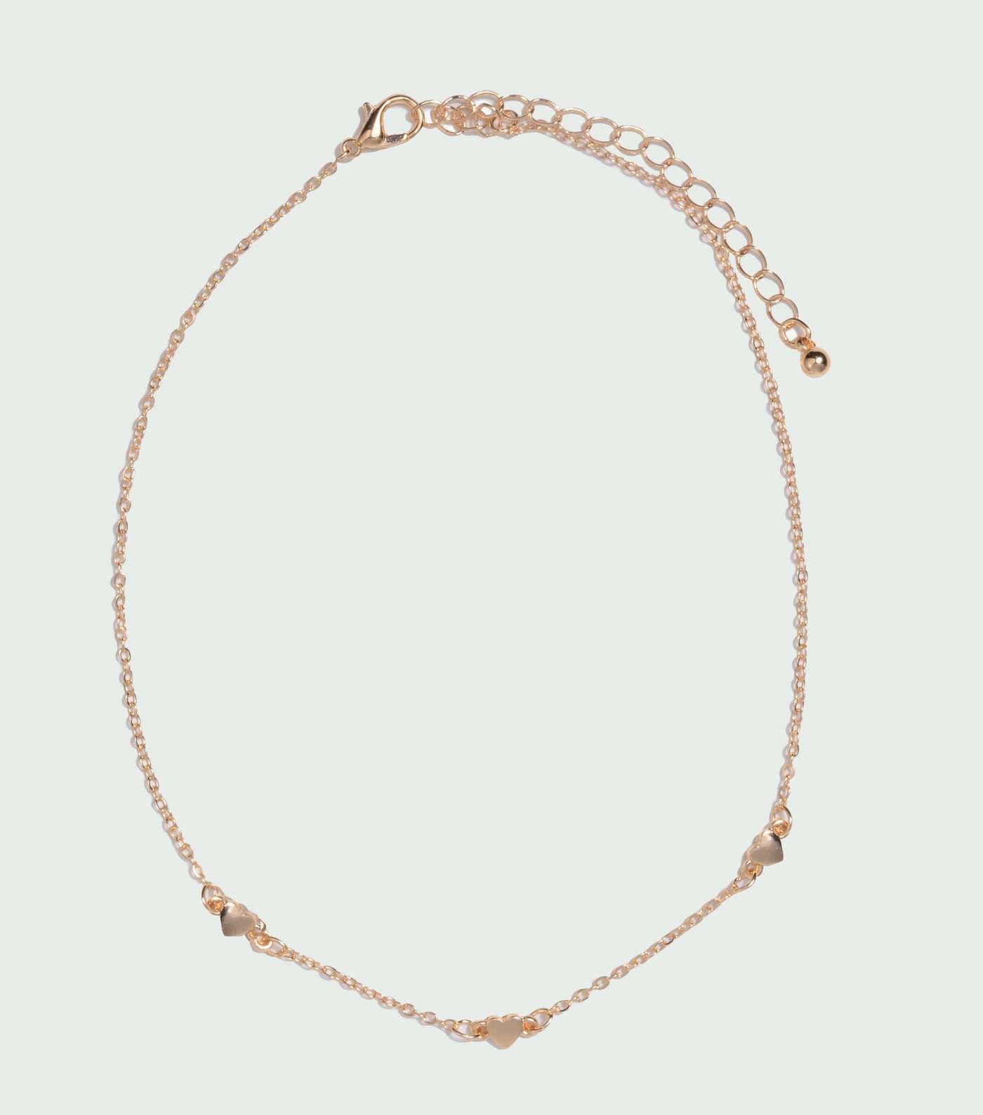Gold Chain Heart Choker Necklace