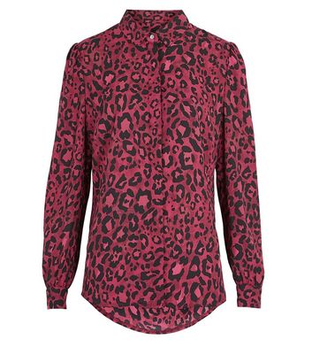 Womens red leopard print top Clearance