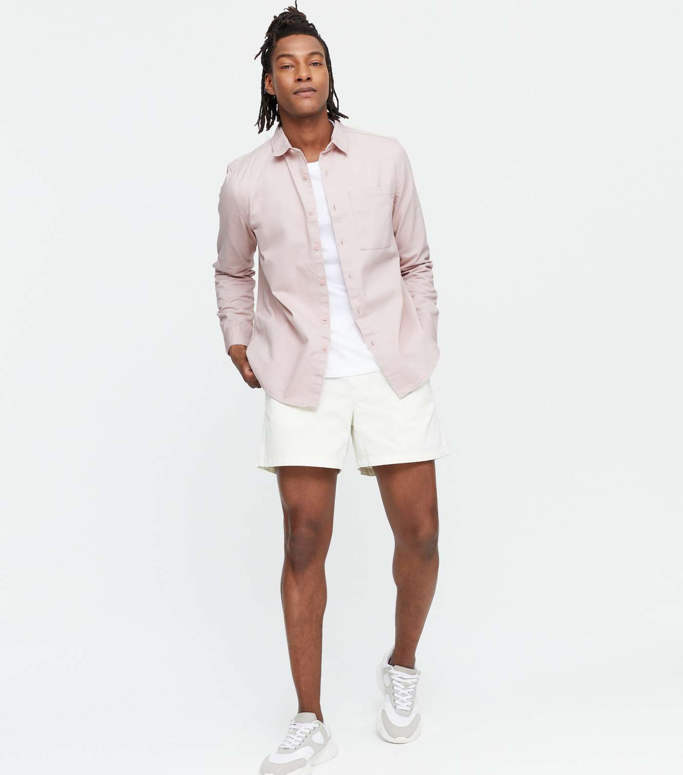 Pink Twill Collared Long Sleeve Shirt Image 2