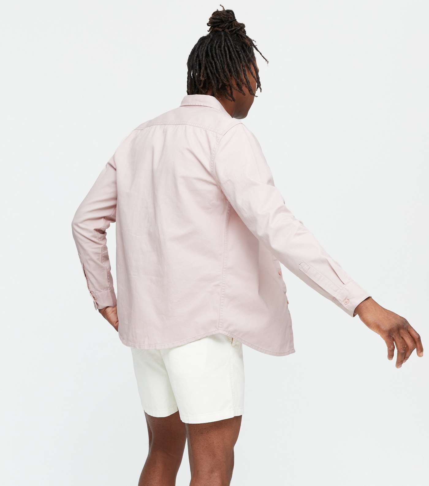 Pink Twill Collared Long Sleeve Shirt Image 4