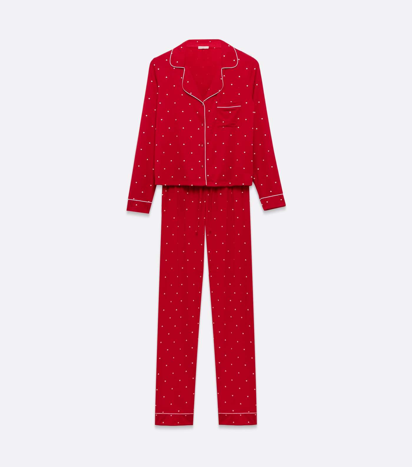 Red Heart Revere Collar Shirt Pyjama Set Image 5