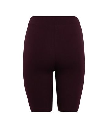 Image of Burgundy High Waist Cycling Shorts New Look