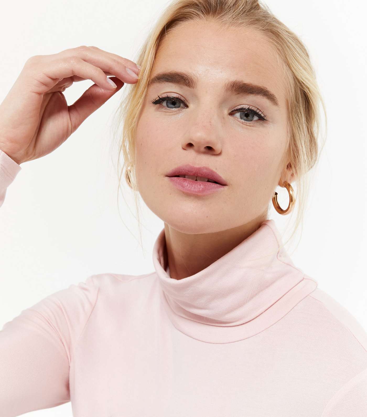 Petite Pale Pink Jersey Roll Neck Top  Image 4