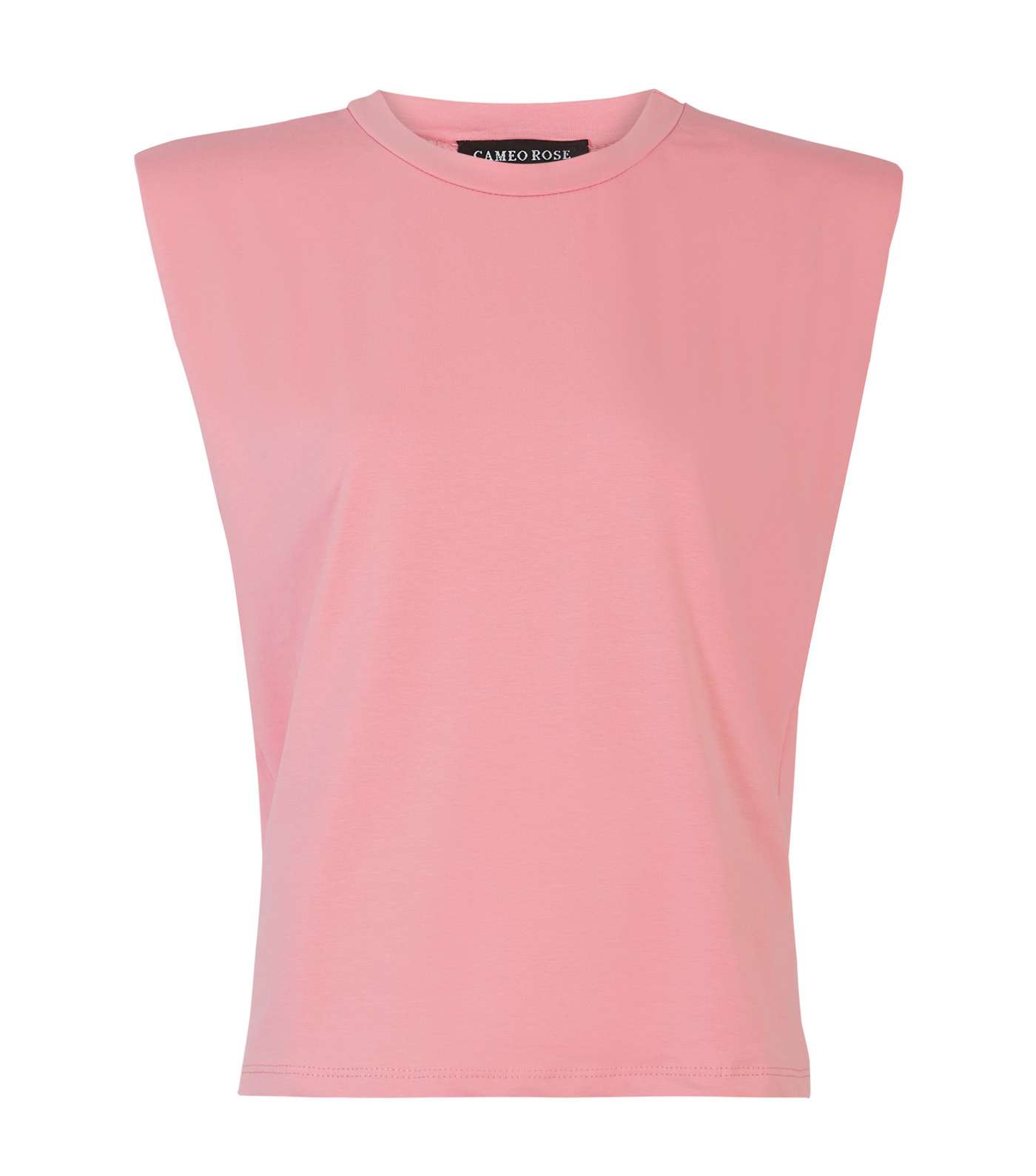 Cameo Rose Pink Shoulder Pad Sleeveless T-Shirt