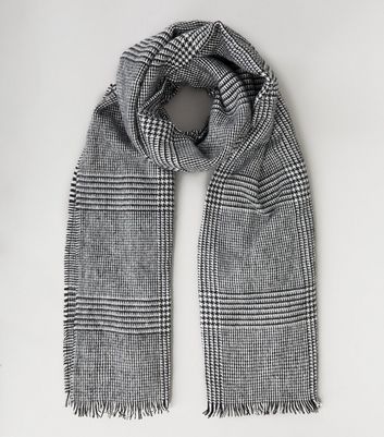 Image of Black Check Scarf New Look