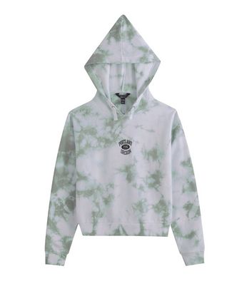 Girls Green Tie Dye Portland Logo Hoodie