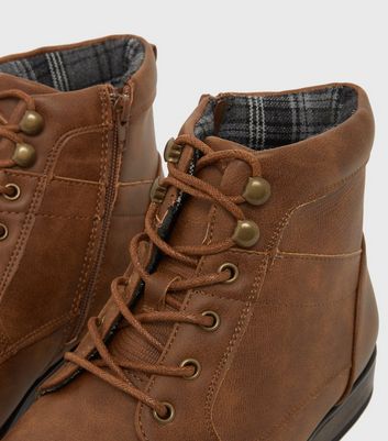 Dark brown military top boots