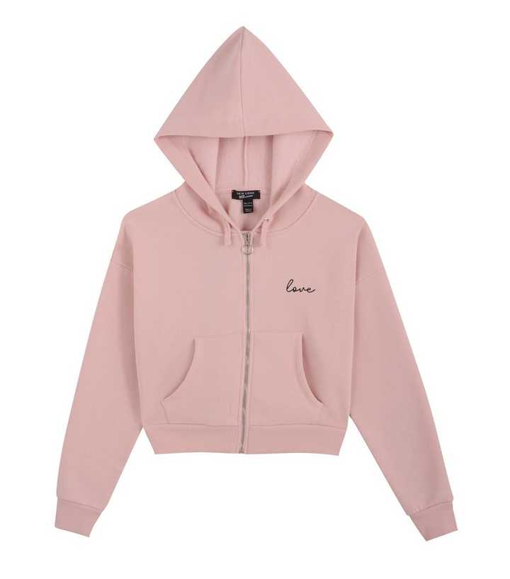 ladies pink zipped hoodie