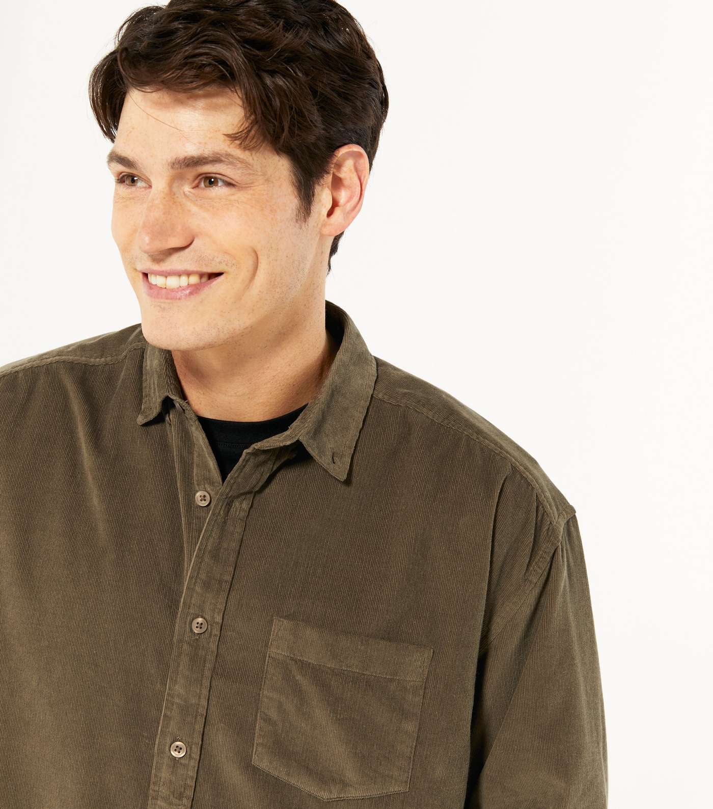 Brown Cord Long Sleeve Oversized Shirt Image 3