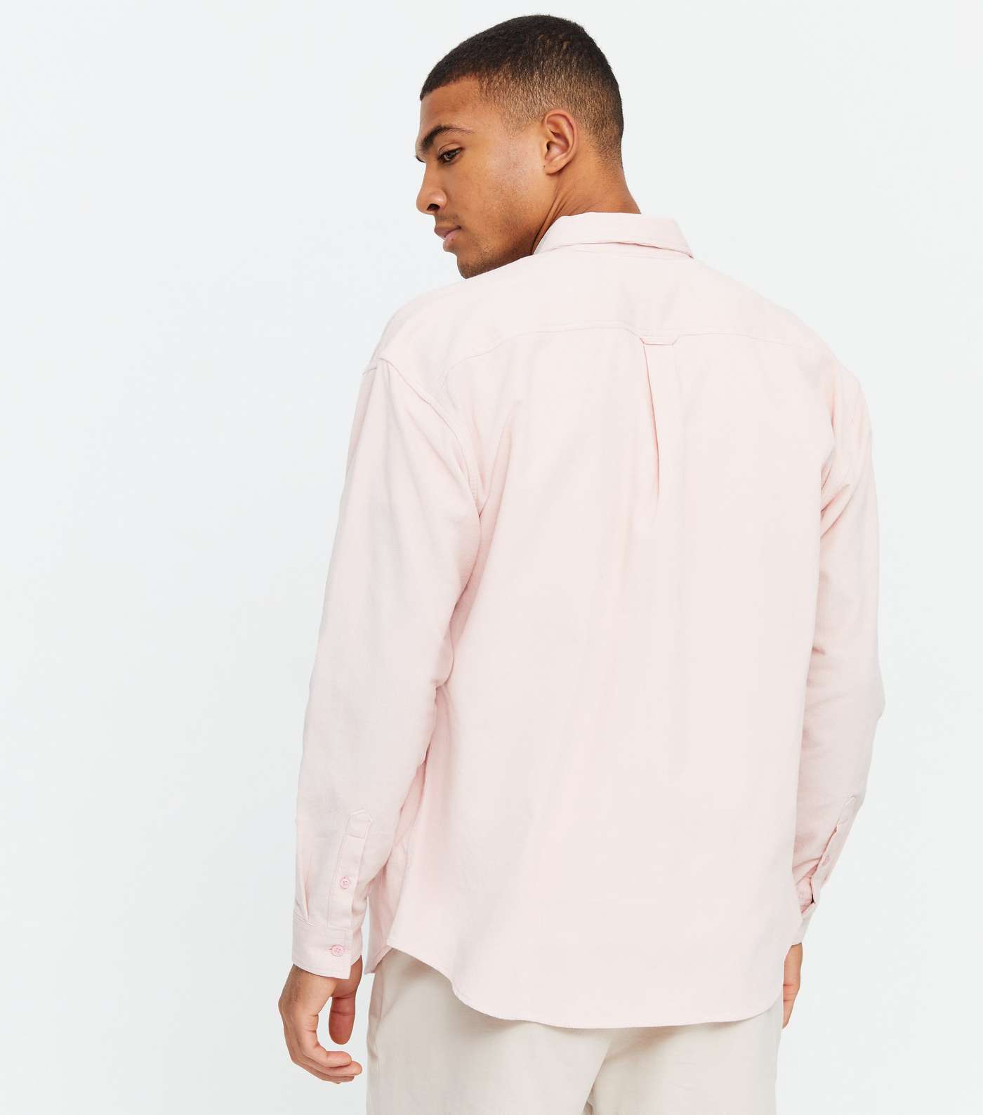 Pink Cord Long Sleeve Oversized Shirt Image 4