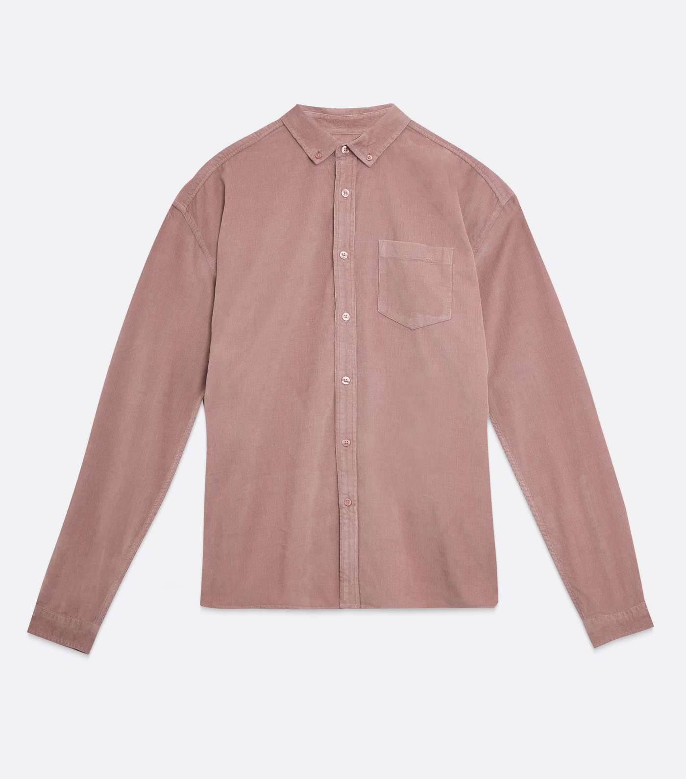 Pale Pink Cord Long Sleeve Oversized Shirt Image 5
