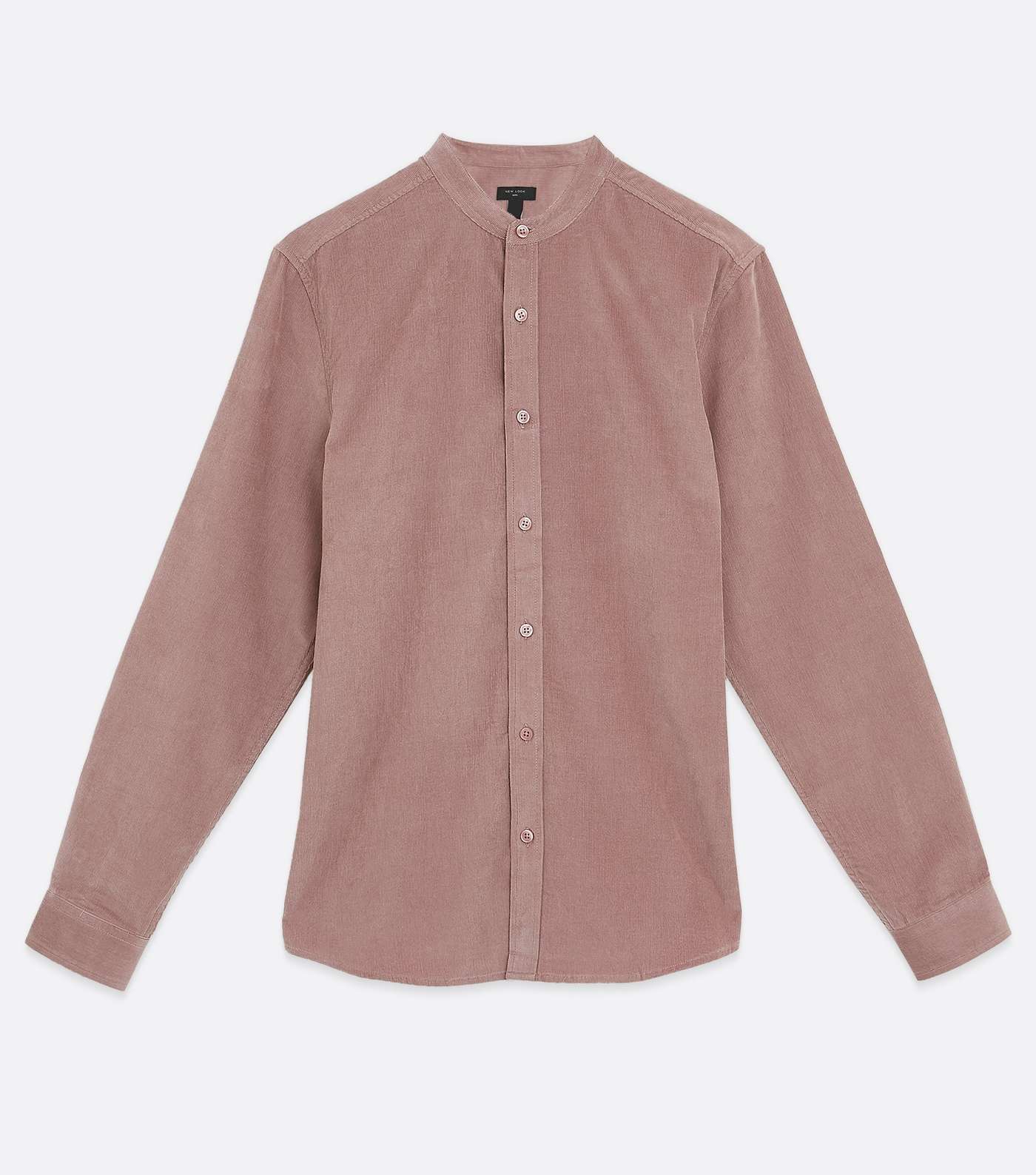 Pale Pink Grandad Collar Long Sleeve Shirt Image 5
