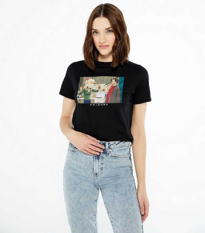 Black Christmas Turkey Friends Logo T-Shirt 