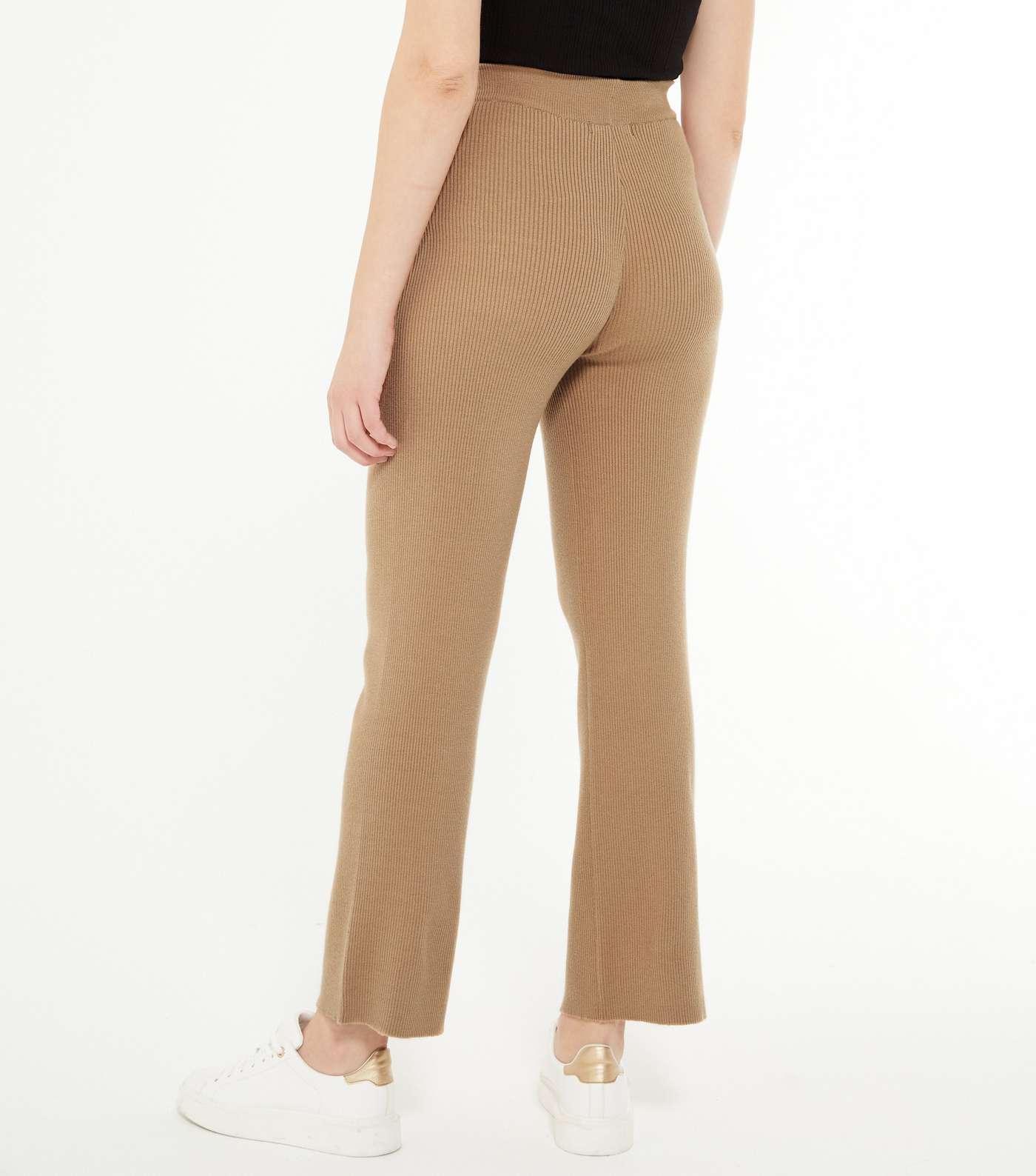 Maternity Camel Ribbed Wide Leg Trousers Image 2