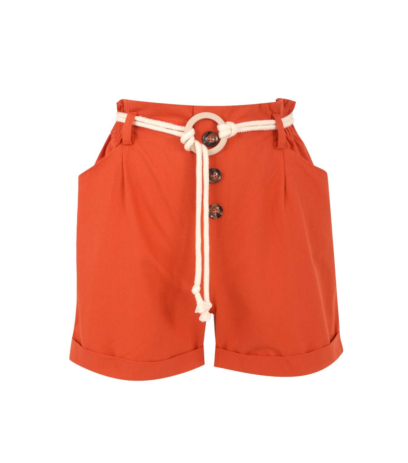 Pink Vanilla Bright Orange Rope Belted Shorts  Image 5