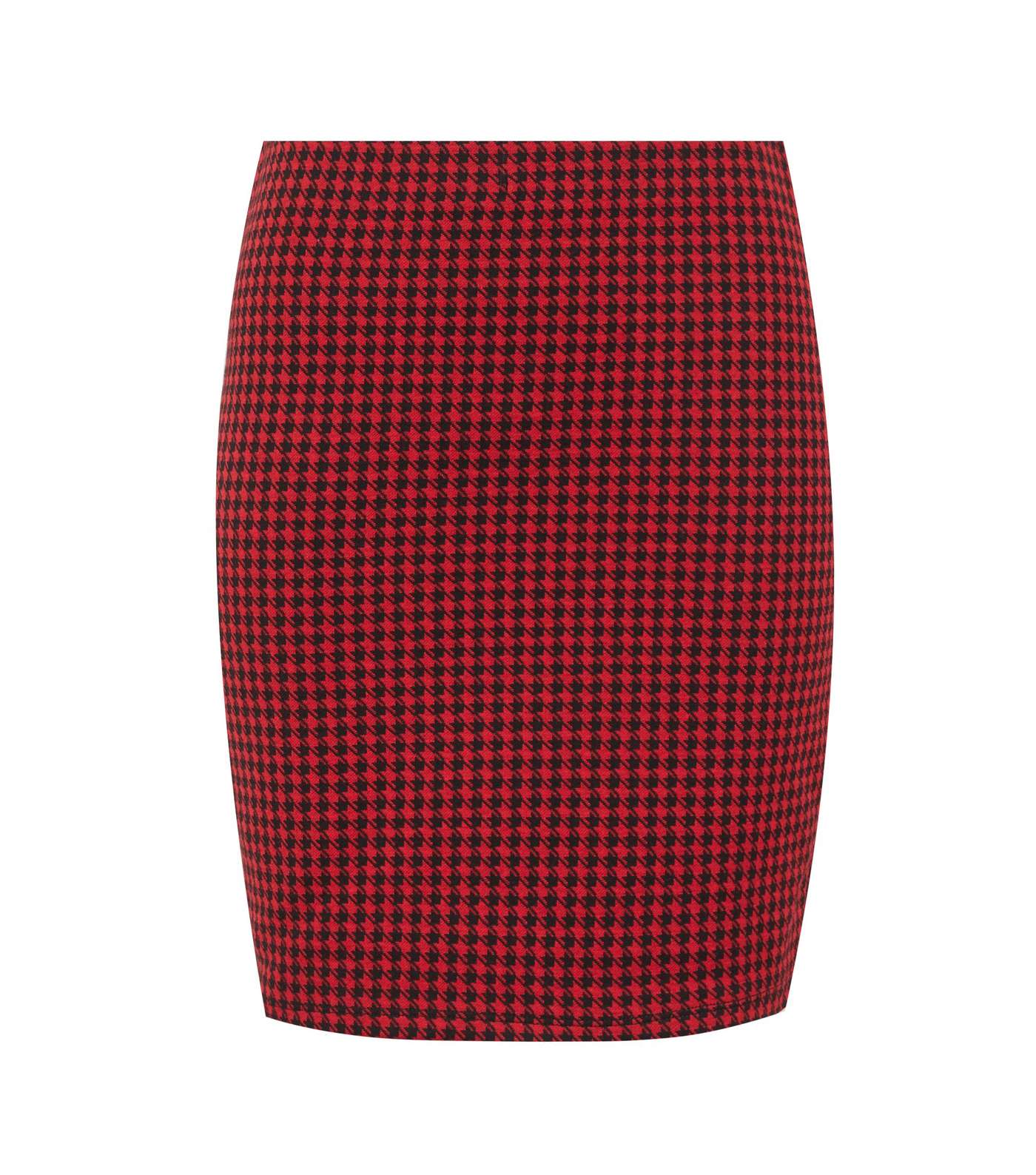 Red Jacquard Check Mini Tube Skirt Image 2