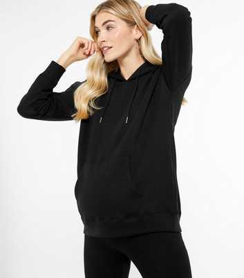 Maternity Black Pocket Hoodie 