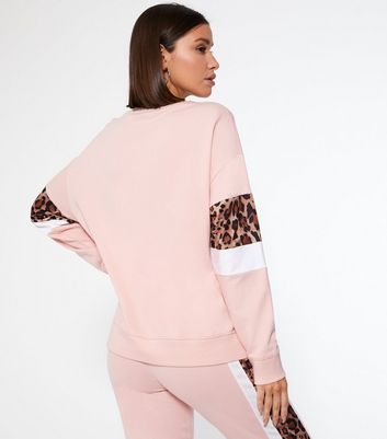 Pale Pink Leopard Print Stripe 