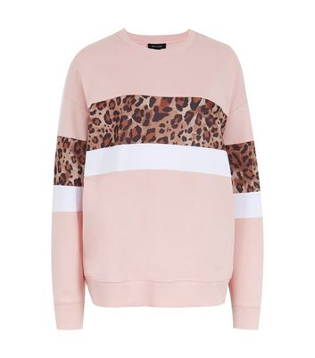 Pale Pink Leopard Print Stripe 