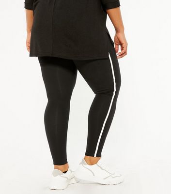 Curves Black and White Side Stripe 