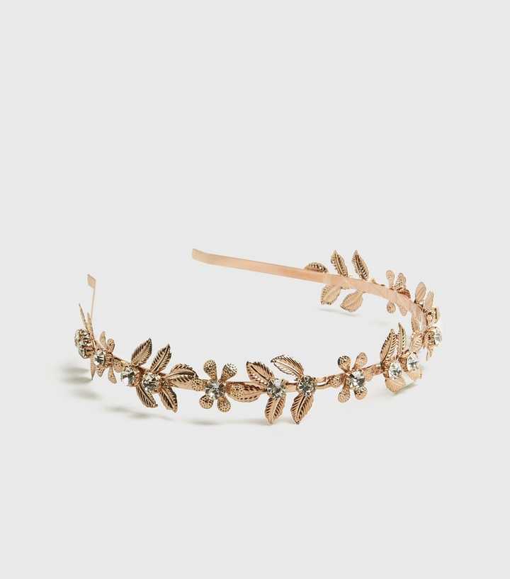 Gold Gem Flower Headband