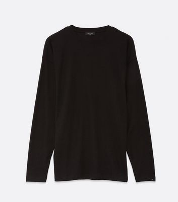 Image of Black Waffle Long Sleeve Top New Look