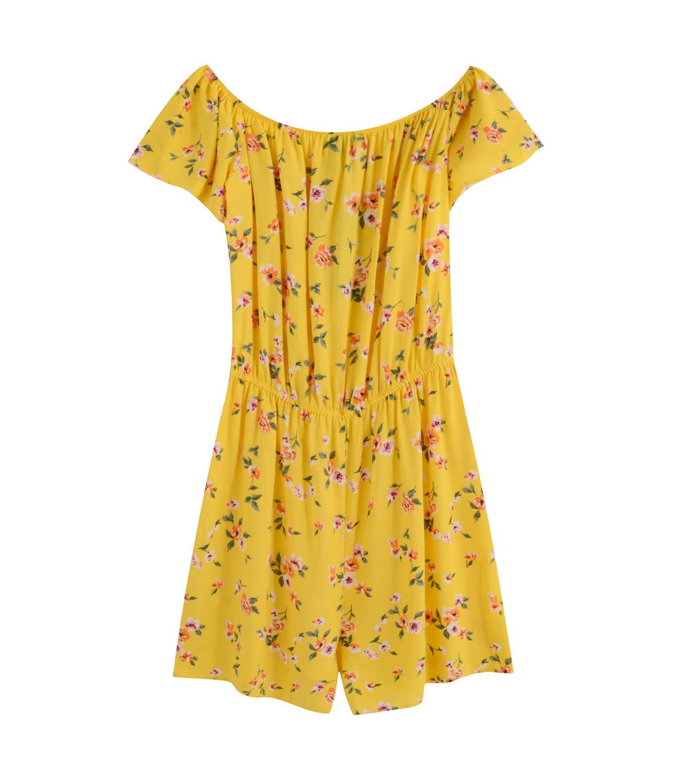 Girls Yellow Floral Bardot Playsuit Image 2