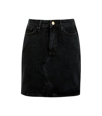 black denim mini skirt new look