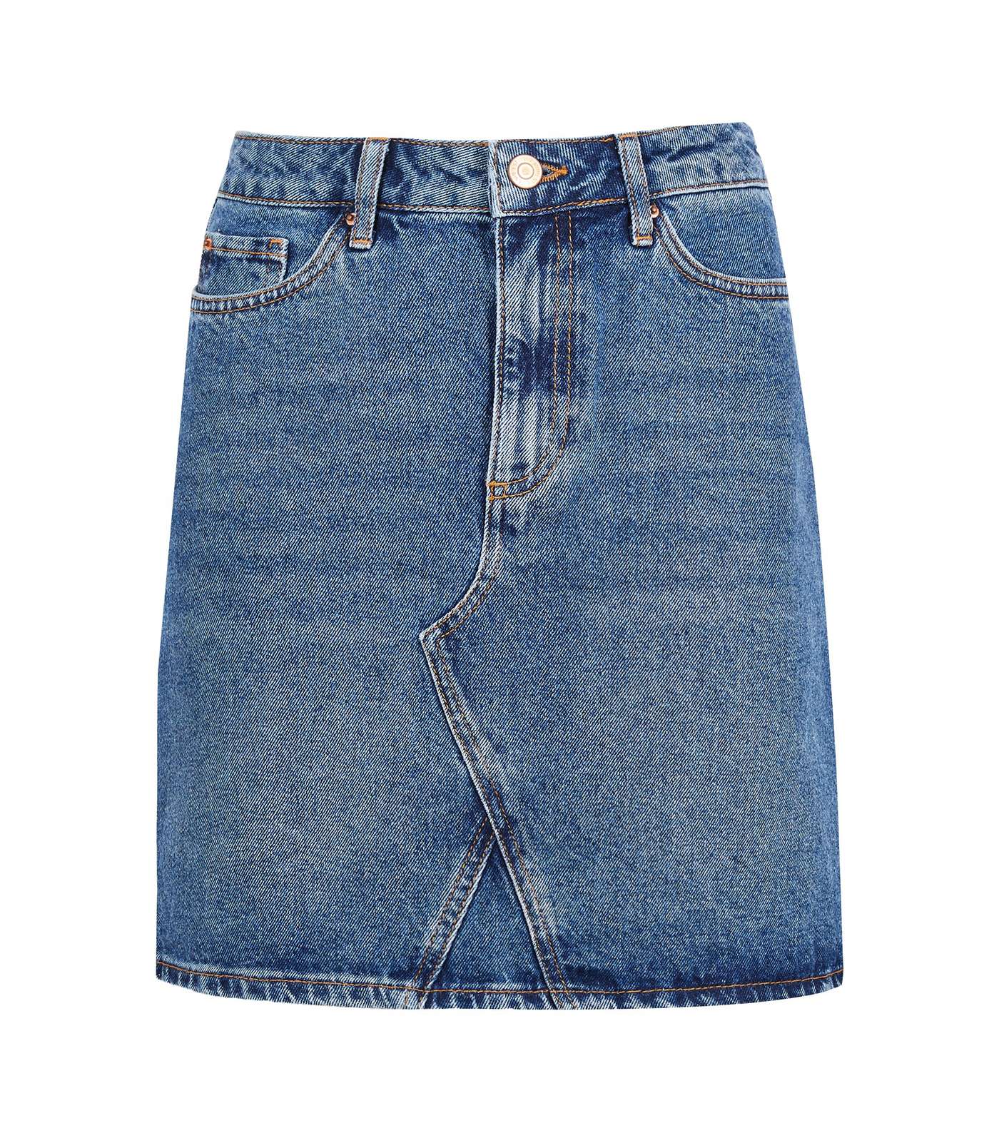 Blue Denim Mom Mini Skirt Image 5