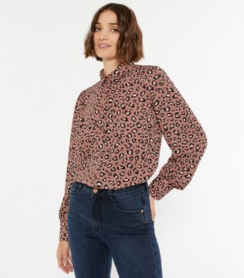 Pink Leopard Print Long Shirt | New Look