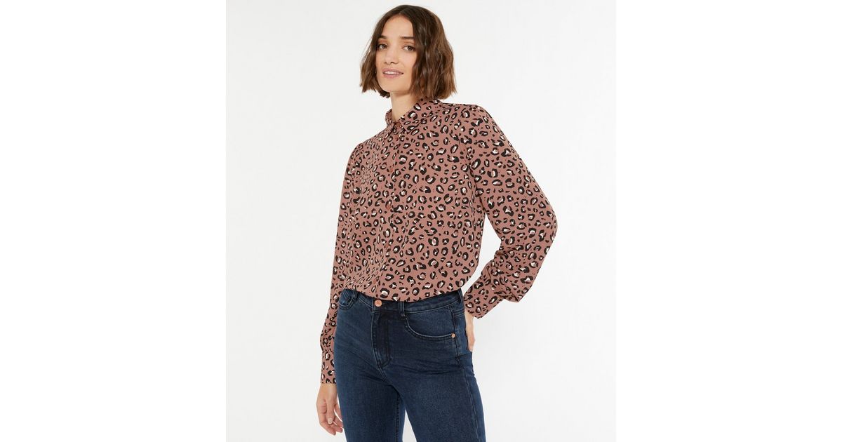 Pink Leopard Print Long Shirt | New Look