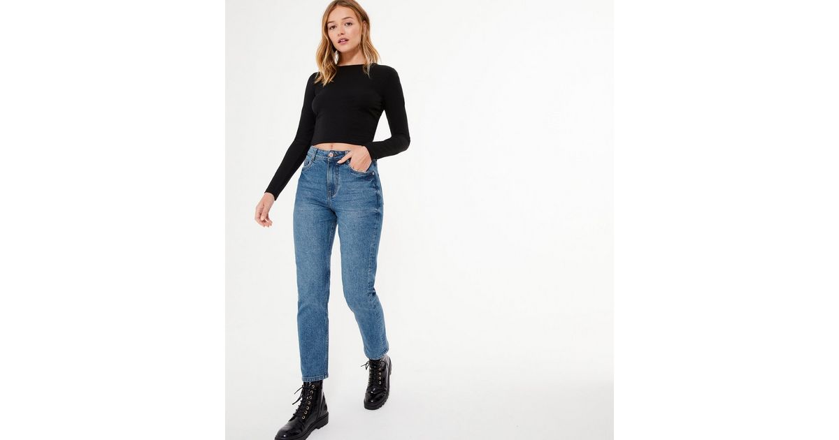 Blue Ankle Grazing Hannah Straight Leg Jeans | New Look