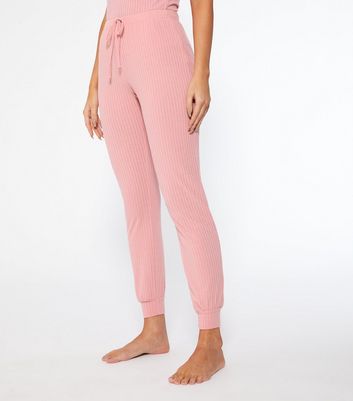 Pink best sale ribbed joggers