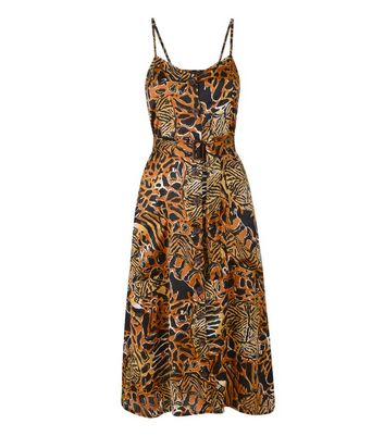 animal print strappy dress