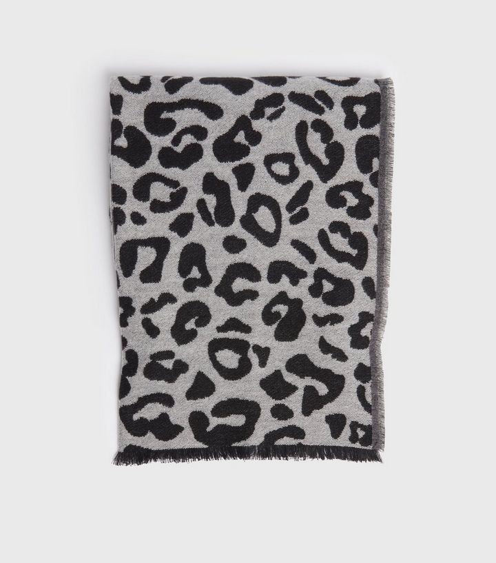 Black Leopard Print Scarf | New Look