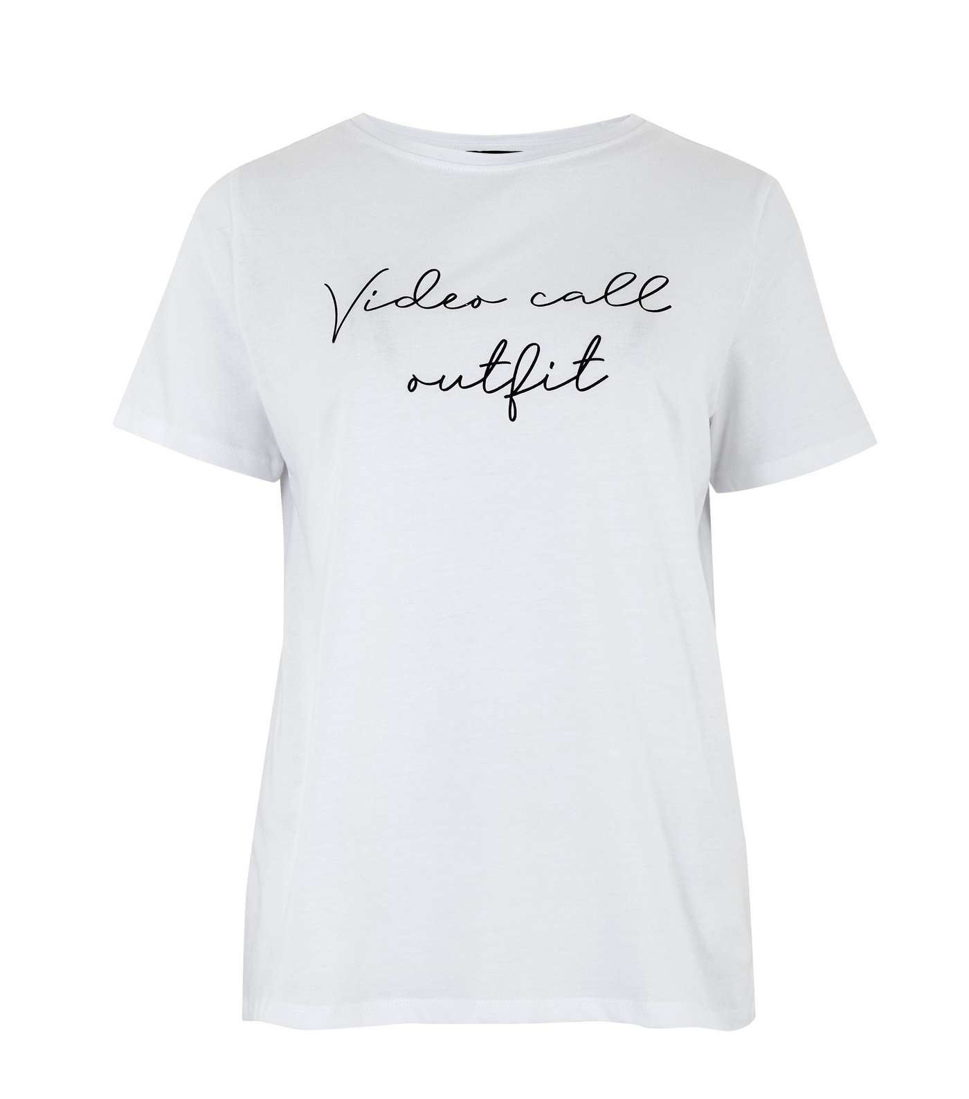 Petite White Video Call Outfit Slogan T-Shirt