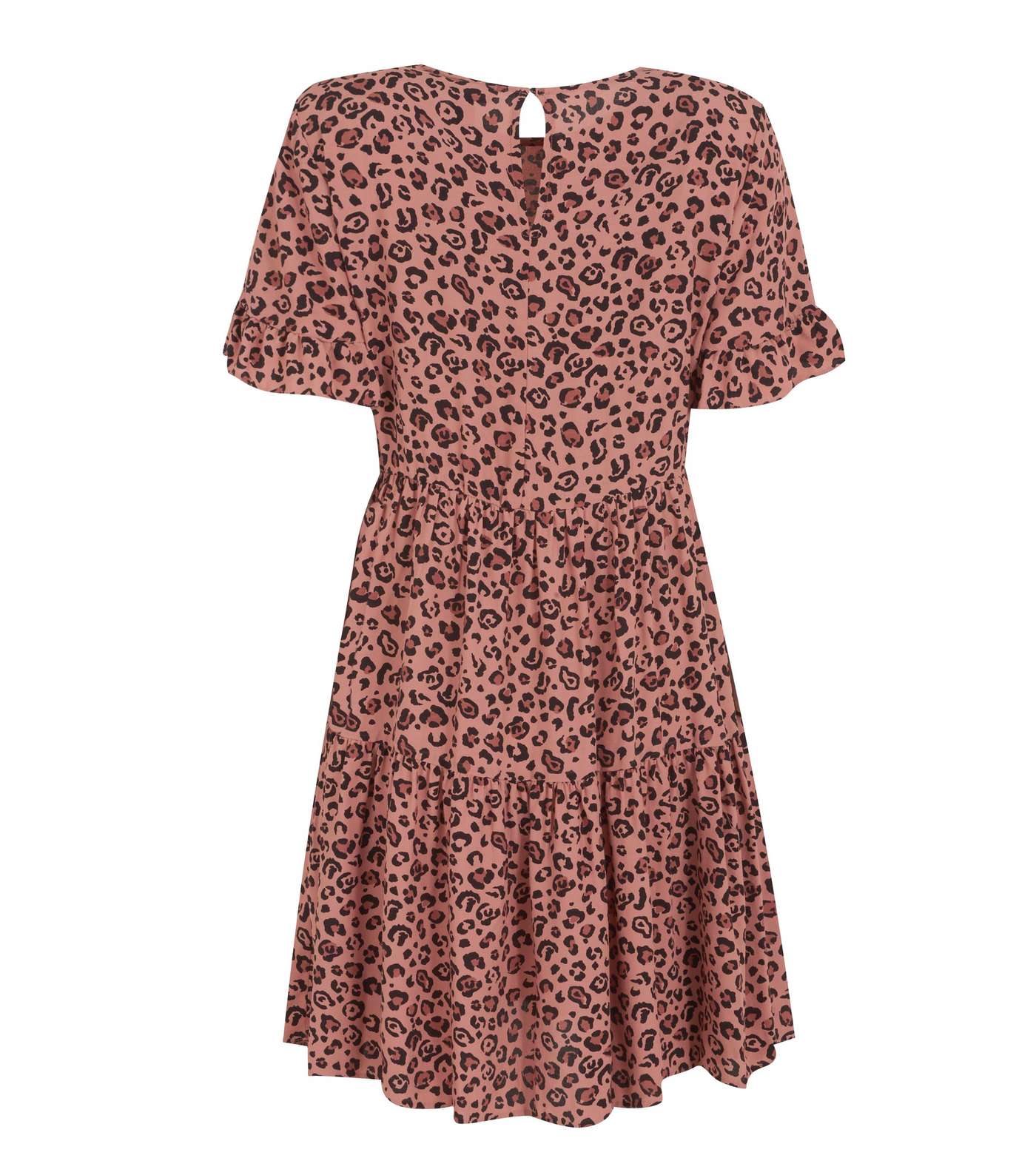 Pink Leopard Print Frill Smock Mini Dress  Image 2