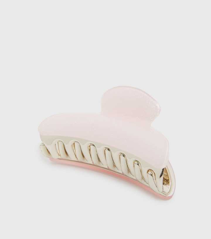 Pale Pink Glitter Bulldog Claw Clip 