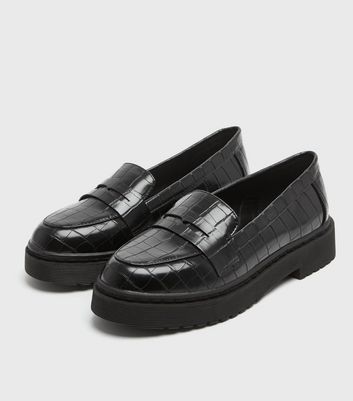 croc penny loafers