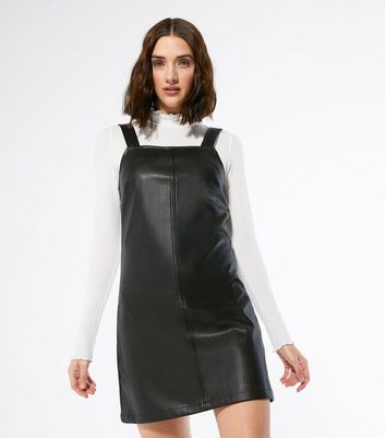 leather dress new look