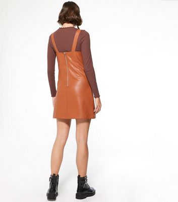 New look hot sale leather dress