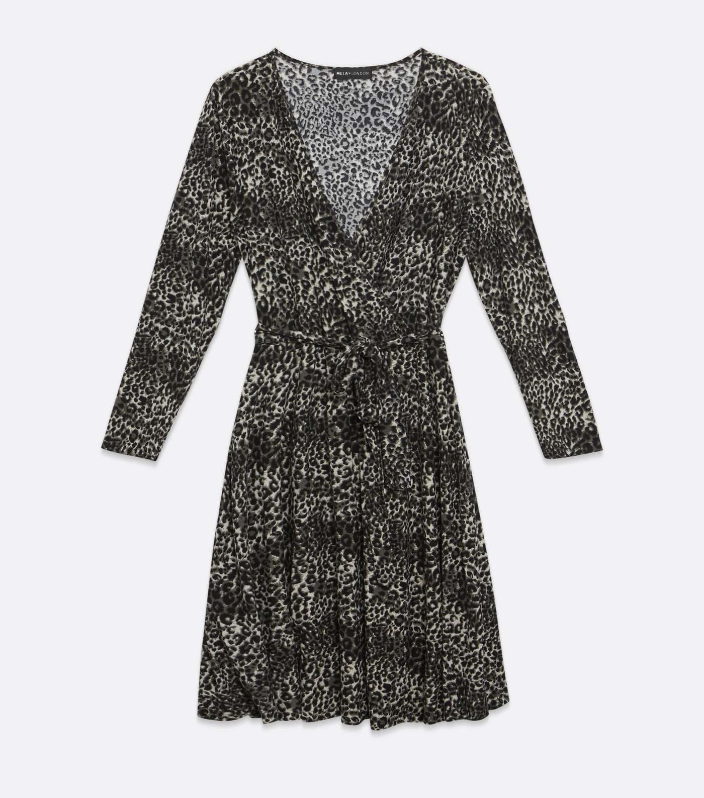 Mela Curves Black Leopard Print Wrap Dress  Image 5