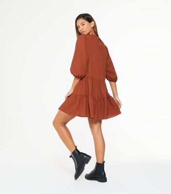 Rust smock sale dress