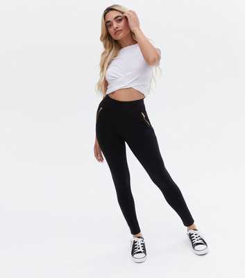 Petite Black Zip Side Leggings