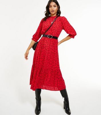 New look red floral hotsell midi dress