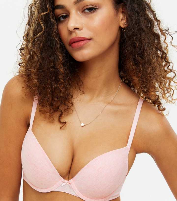 2 Pack Burgundy and Pink Marl T-Shirt Bras