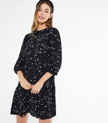 star print smock dress